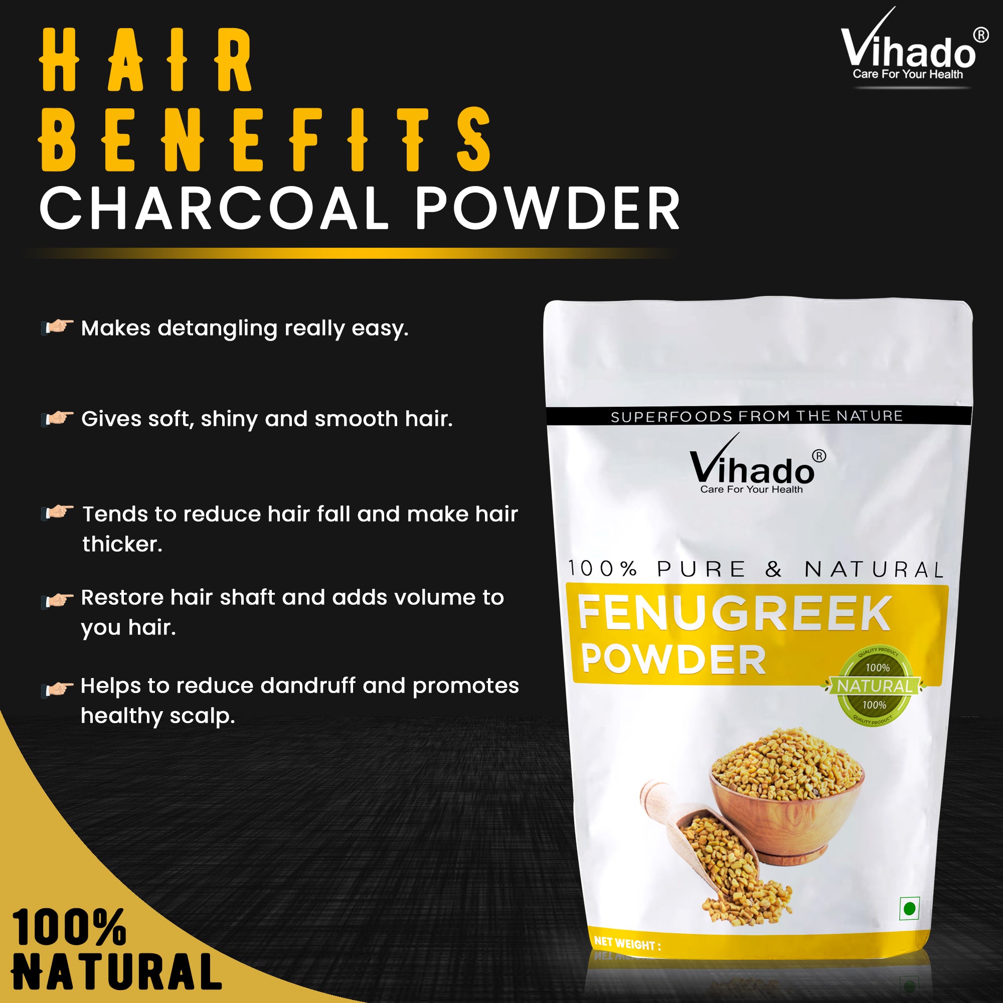 Vihado Fenugreek Methi Powder For Hair Growth (100G-1KG)