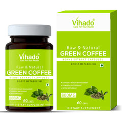 Vihado Green Coffee Beans Extract Capsules For Weight Management | Men and Women (60 Capsules)