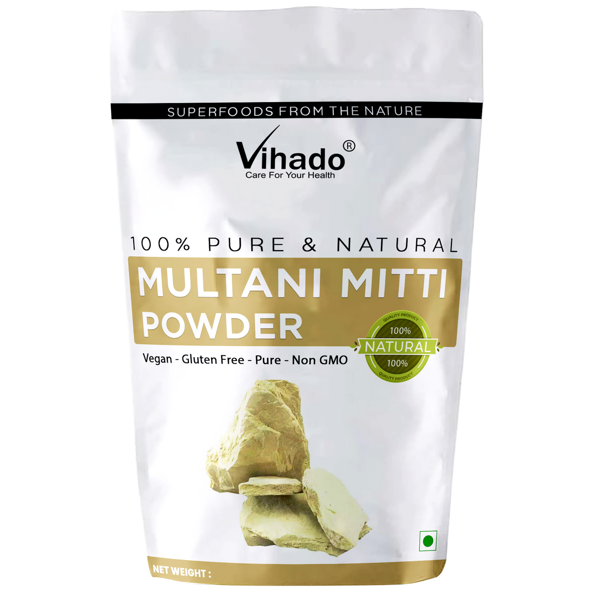 Vihado Multani Mitti Powder For Skin Whitening and Hair Care (100G-1KG)