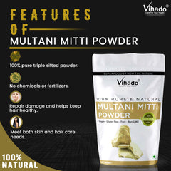 Vihado Multani Mitti Powder For Skin Whitening and Hair Care (100G-1KG)