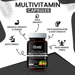 Vihado Multivitamin Capsules With Zinc, Vitamin C, D3, Enhance Stamina & Immunity (90 Capsules)