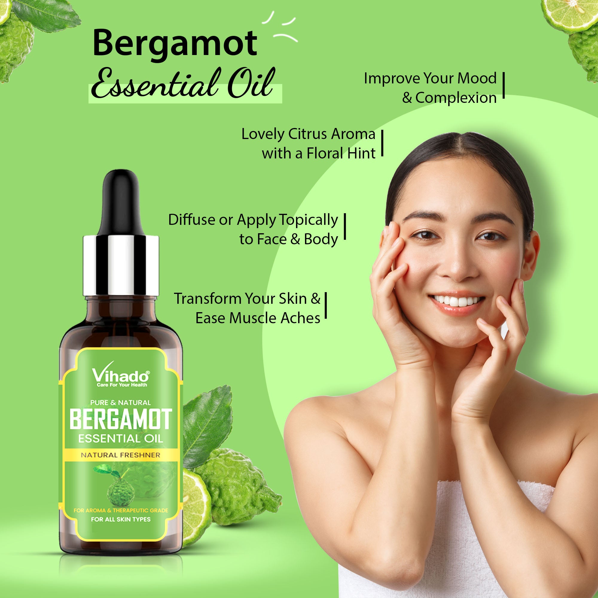 Vihado Bergamot Essential Oil (10ml-30ml)