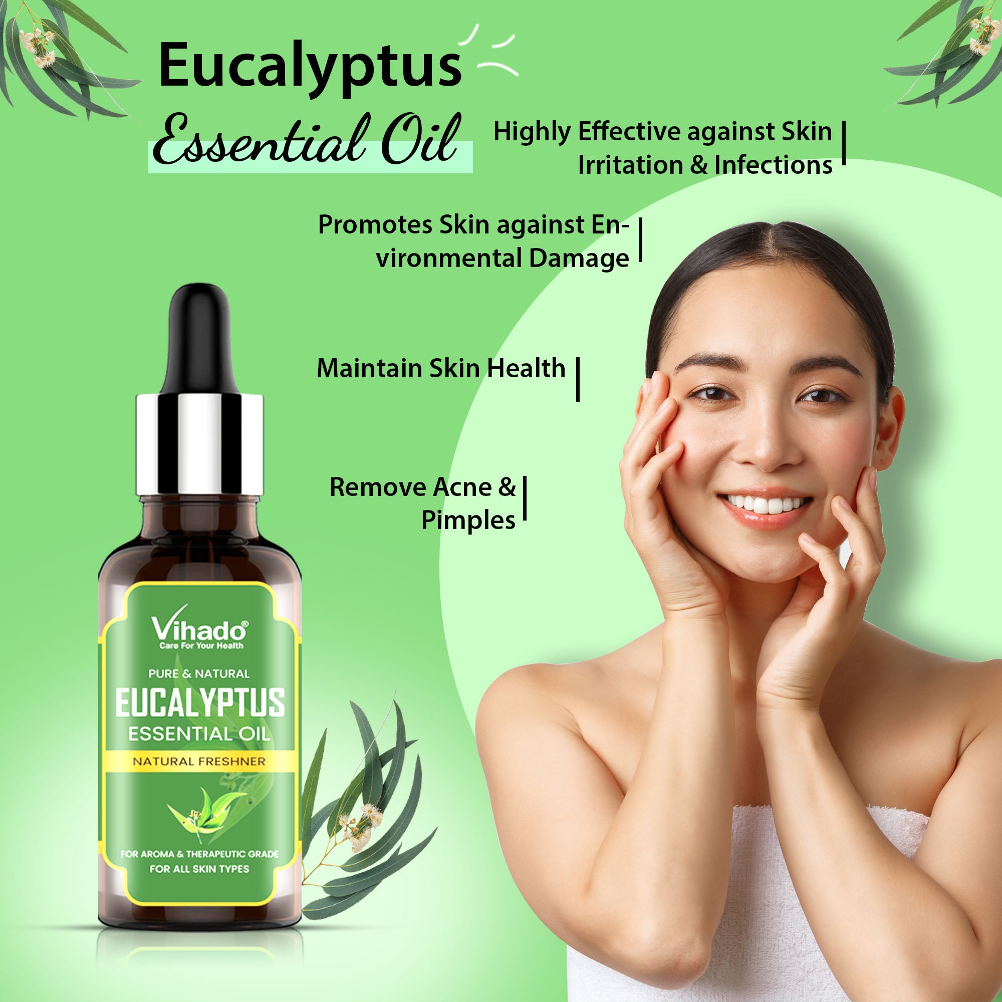 Vihado Eucalyptus Essential Oil (10ml-30ml)