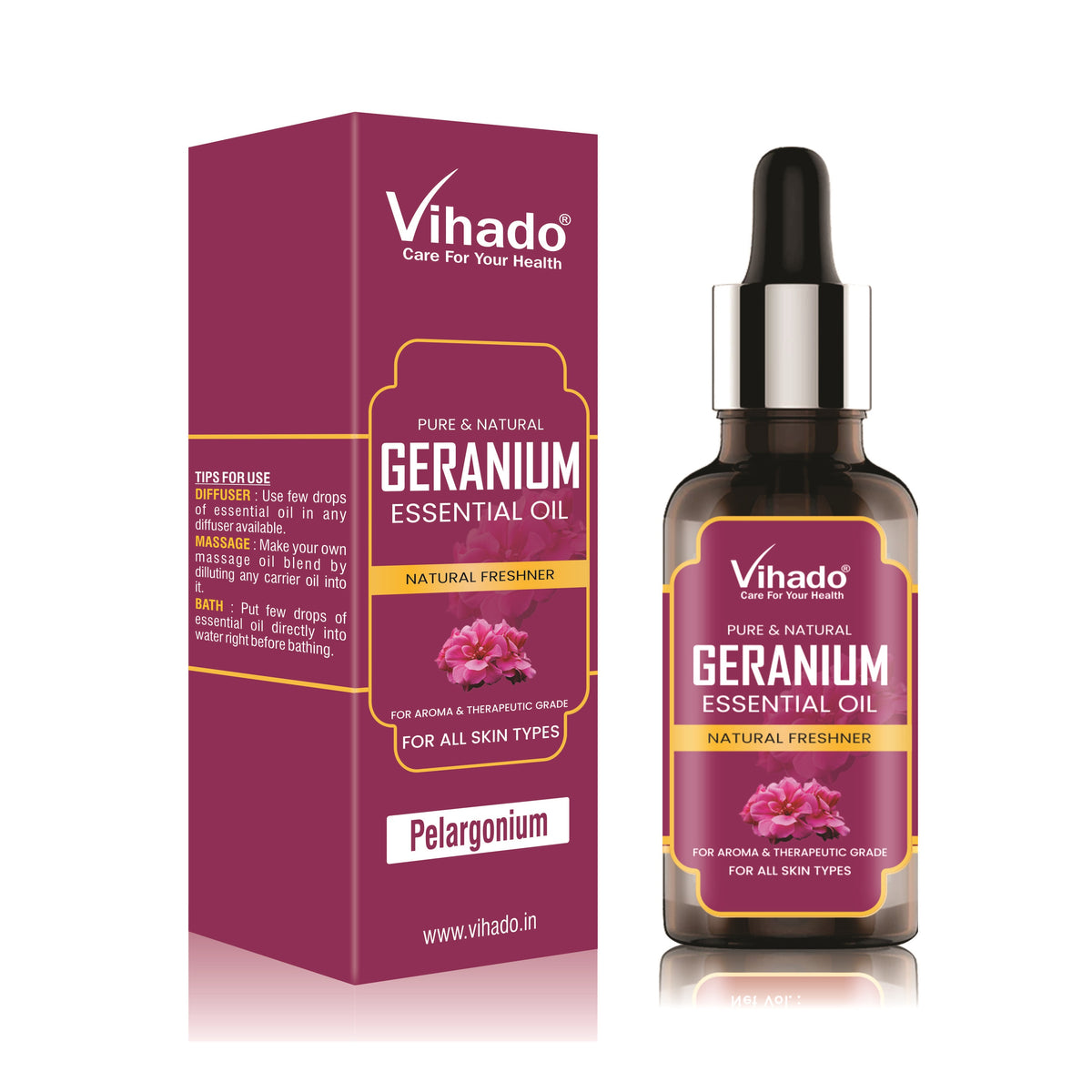 Vihado Geranium Essential Oil (10ml-30ml)