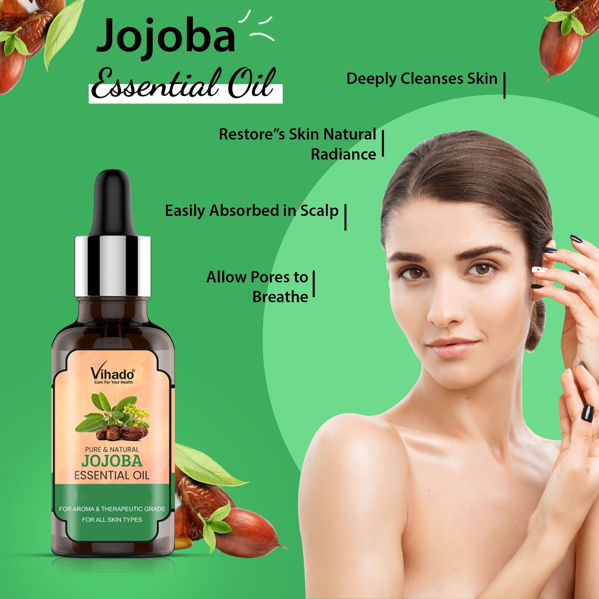 Vihado Jojoba Essential Oil (10ml-30ml)