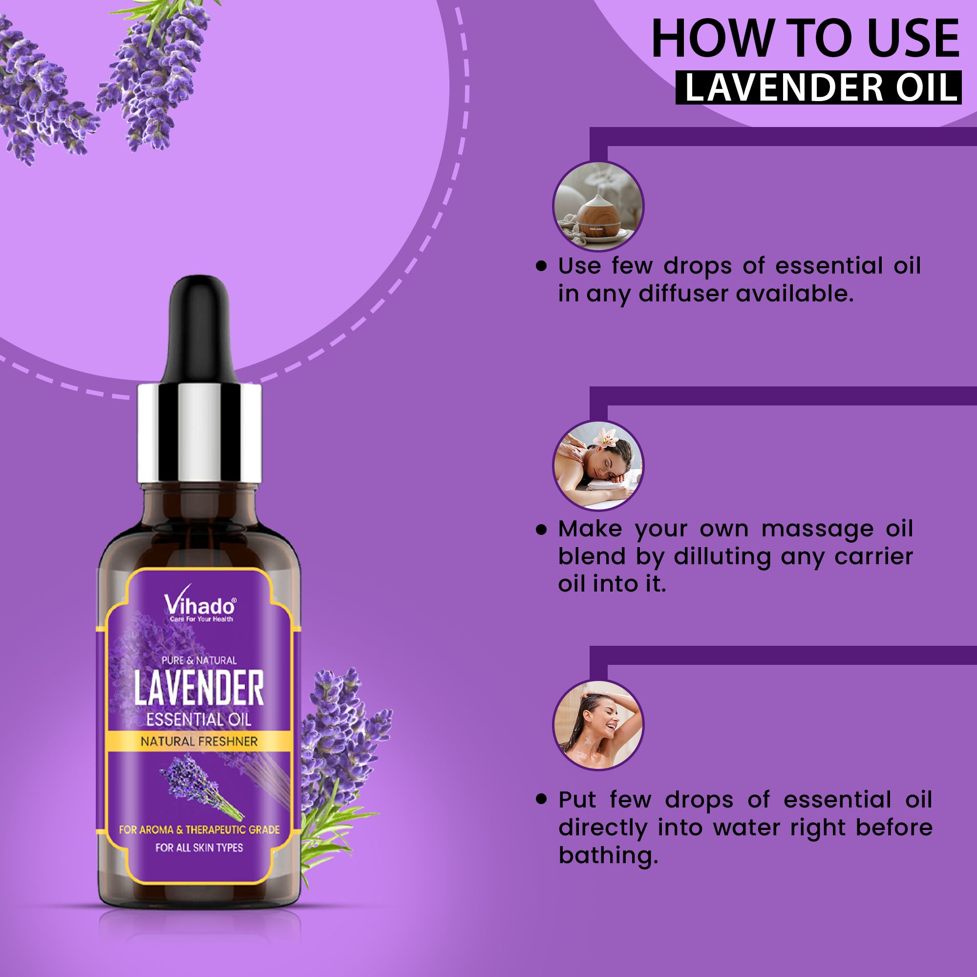 Vihado Lavender Essential Oil (10ml-30ml)