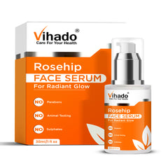 Vihado Rosehip Face Serum For Radiant Glow, Anti Aging, Hydrates and Brighten Skin (30ml)