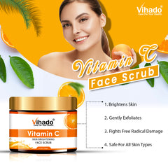 Vihado Vitamin C Face Scrub for Glowing Skin | Tan Removal (100g)