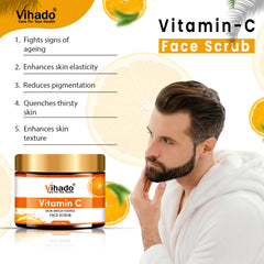 Vihado Vitamin C Face Scrub for Glowing Skin | Tan Removal (100g)