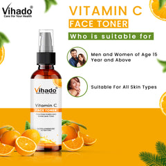 Vihado Vitamin C Skin Glow Mist Toner Men and Women (100ml)