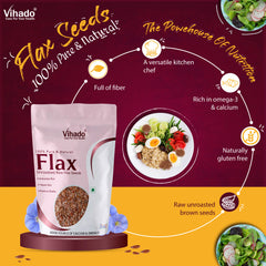 Vihado Raw Flax Seeds, Rich in Omega 3 Fatty Acid and Immunity Booster (100G-1KG)