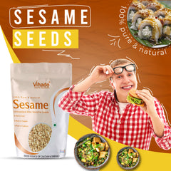 Vihado Premium Quality Raw Safed Til (White) Sesame Seeds (100G-1KG)