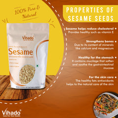 Vihado Premium Quality Raw Safed Til (White) Sesame Seeds (100G-1KG)