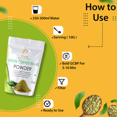 Vihado Green Coffee Beans Powder for Weight Loss Management (100G-1KG)