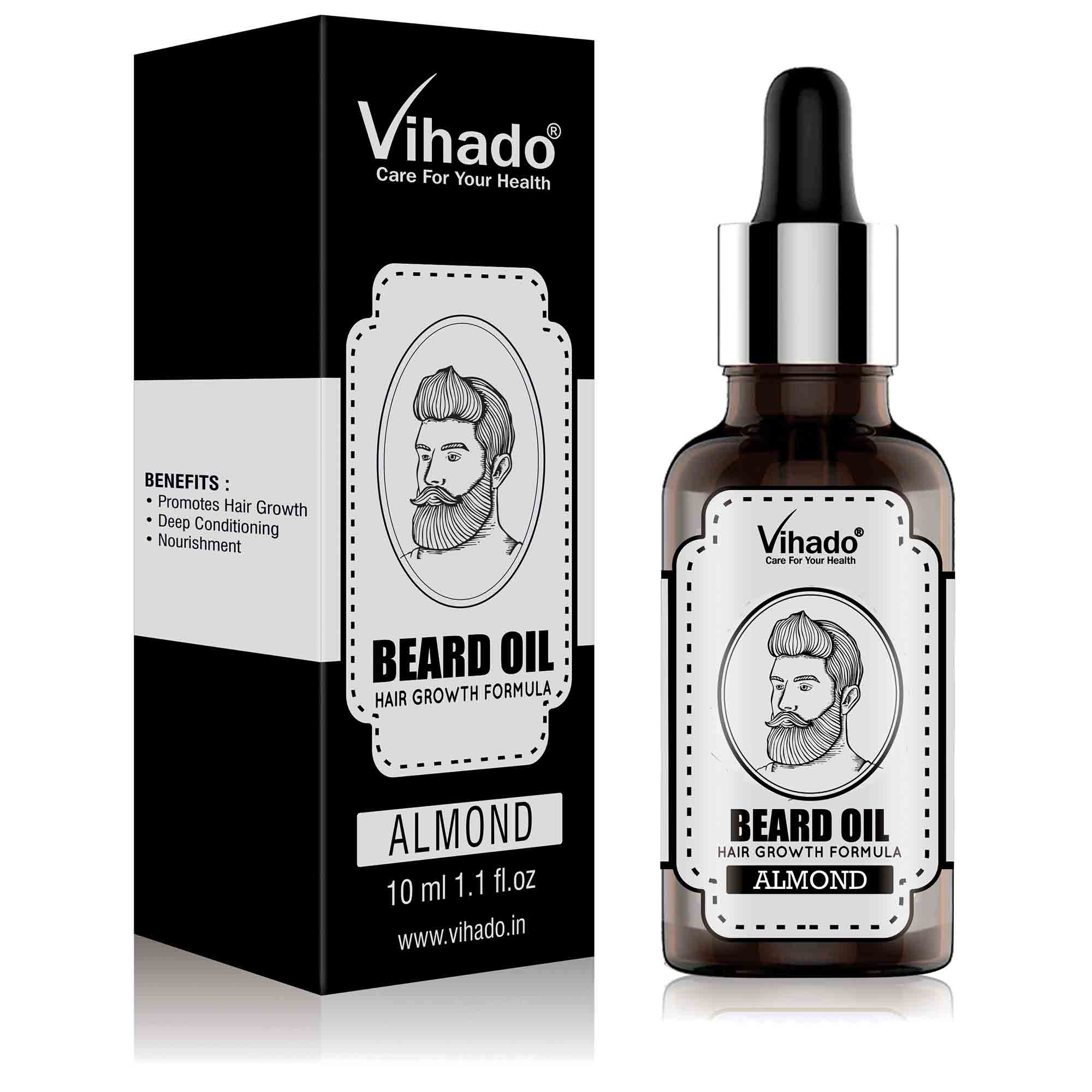 Vihado Beard Hair Growth oil 10 ml (Pack of 2)